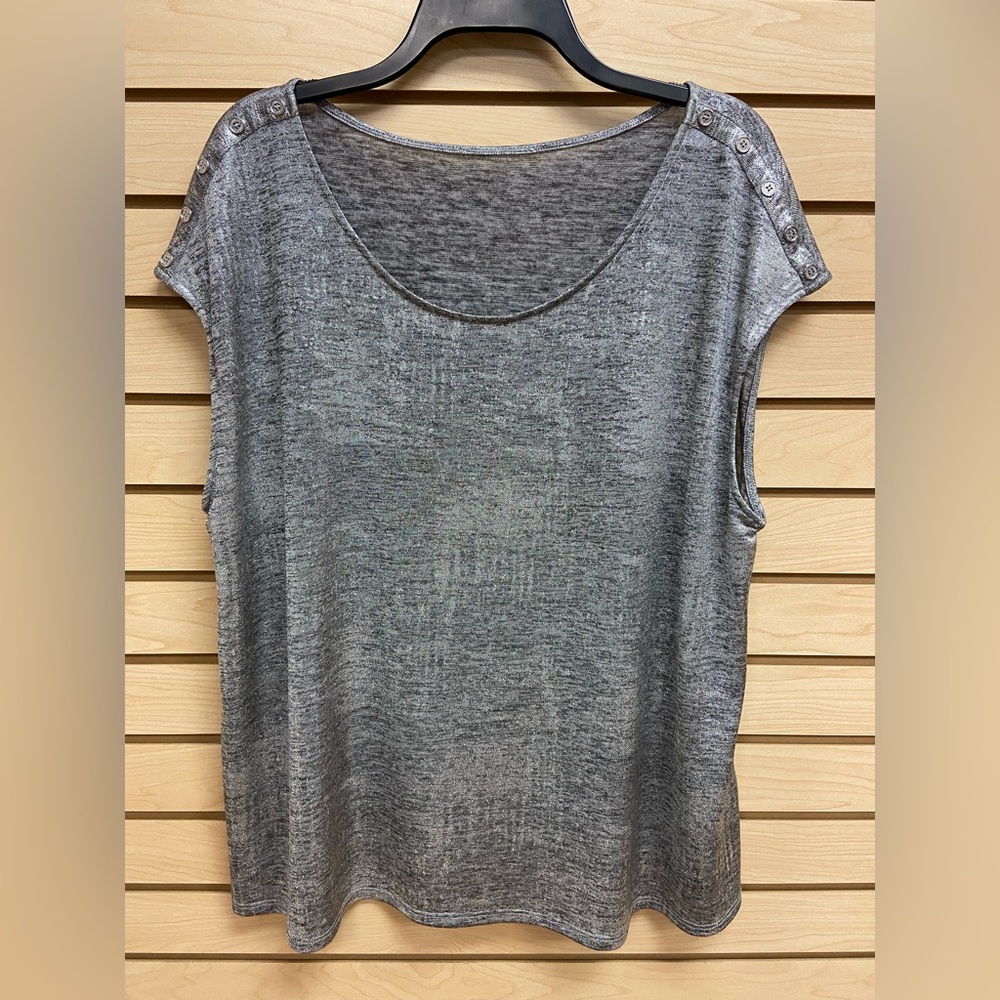 METALLIC GORGEOUS WOMEN SUMMER SHORT SLEEVE TOP SIZE 2X